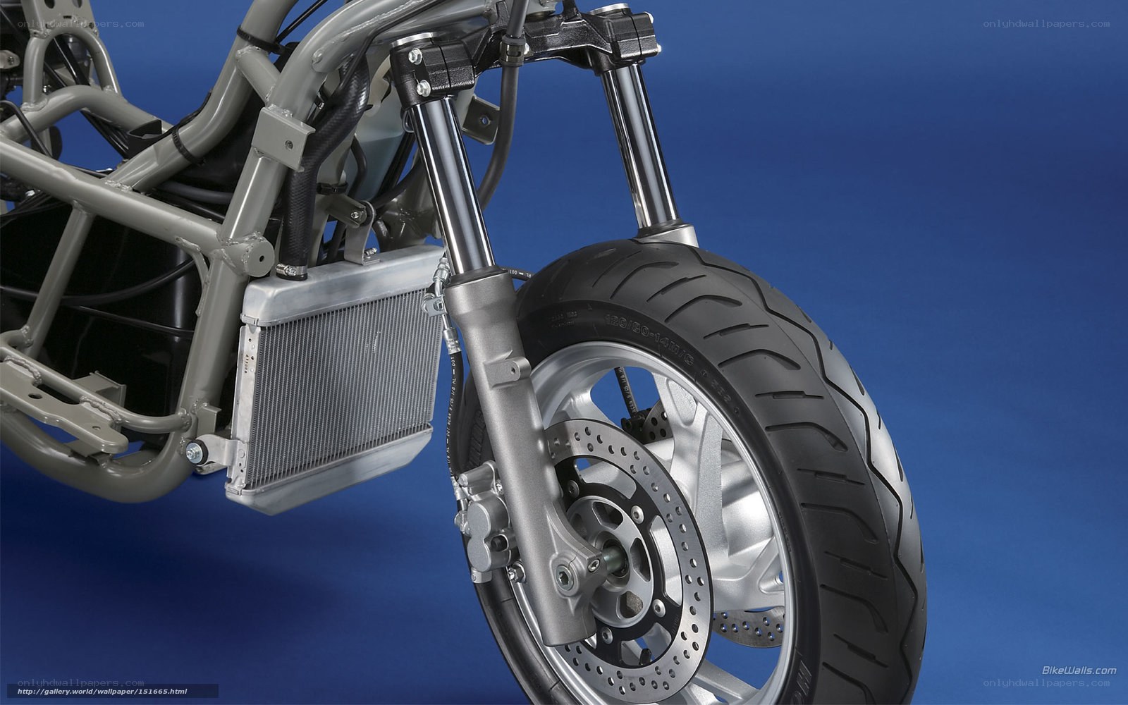 motorcycle front wheel and frame