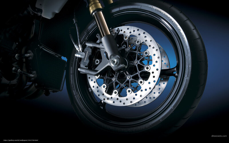 Motorcycle Front Wheel — Black, Dramatic, Photograph, Brake Disc