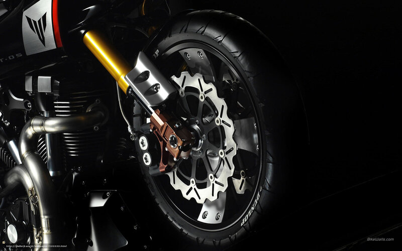 Motorcycle Front Wheel — Black, Dramatic, Photograph, Brake