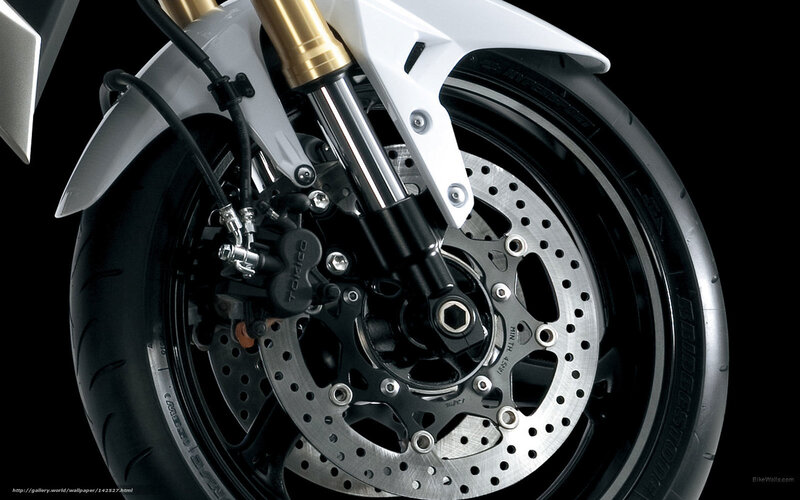 Motorcycle Front Wheel — Black, Dramatic