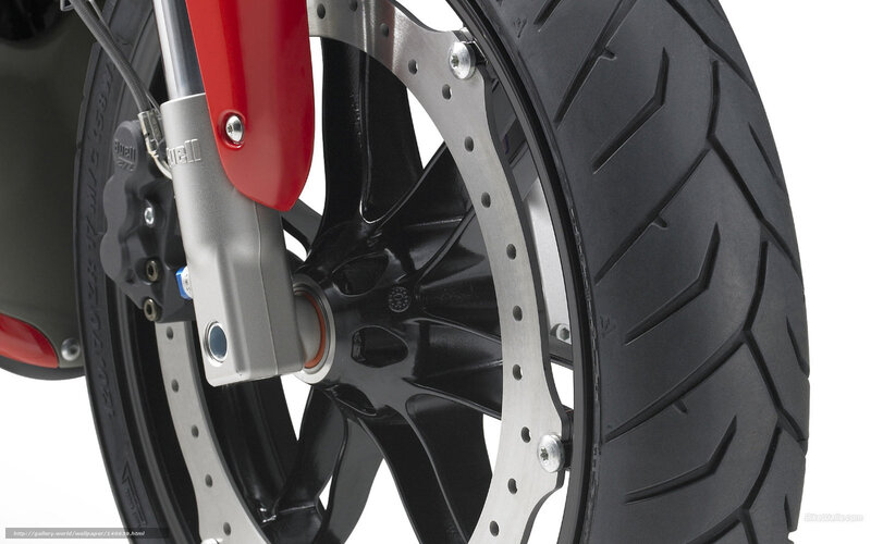 Motorcycle Front Wheel — Black, Neutral, Photograph