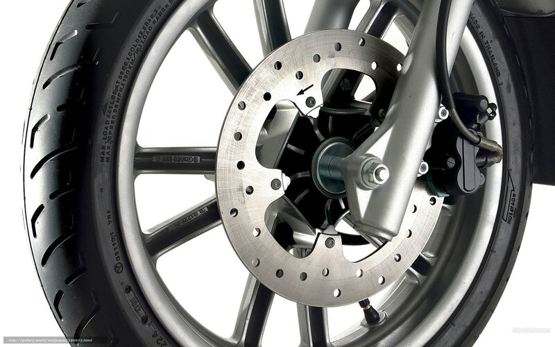 Motorcycle Front Wheel — Black, Neutral, Photograph, Tire, Brake Disc, Wheel Rim