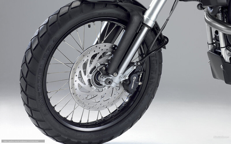 Motorcycle Front Wheel — Black, Neutral, Photograph, Tire, Disc Brake, Fork