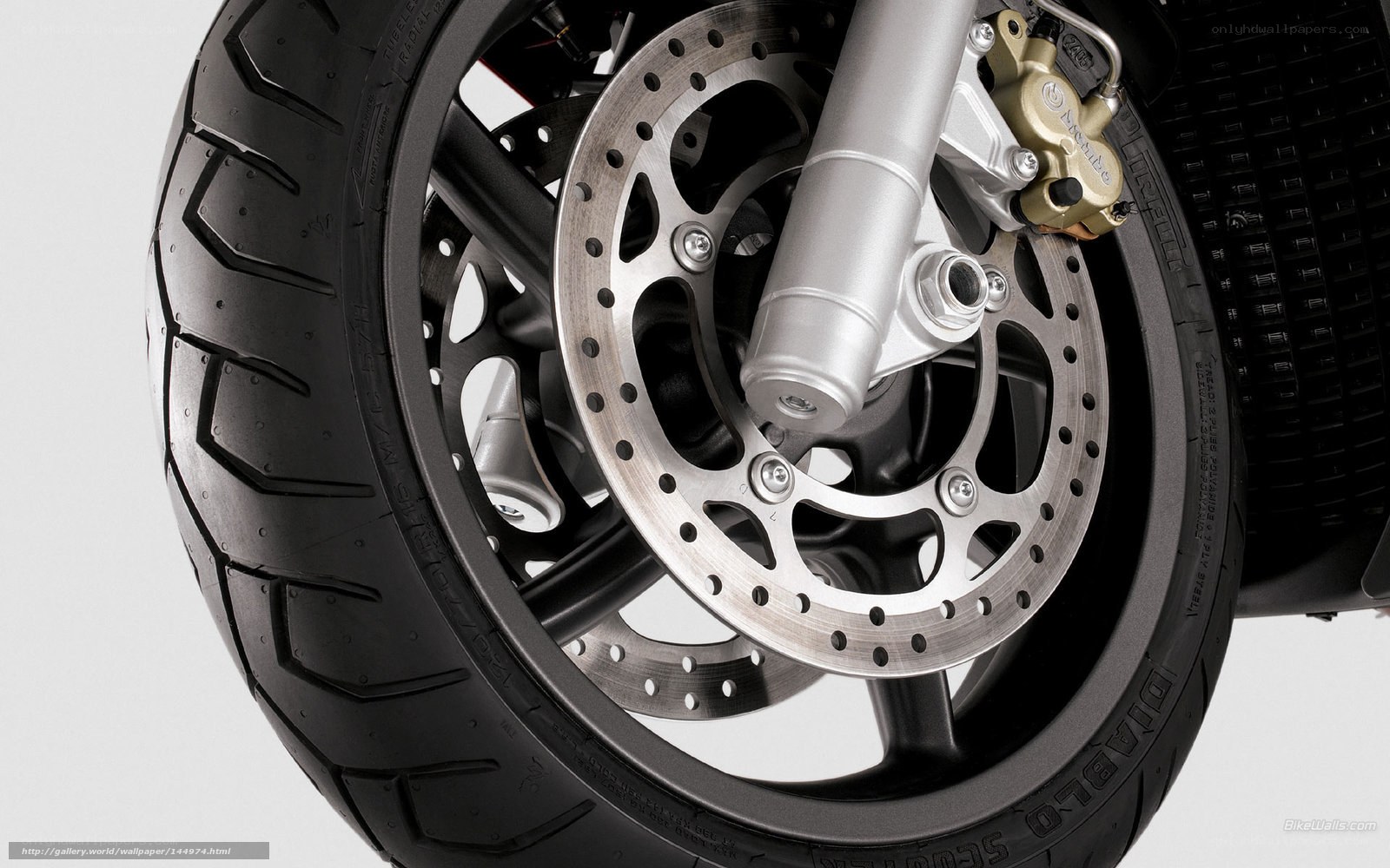 motorcycle front wheel close-up