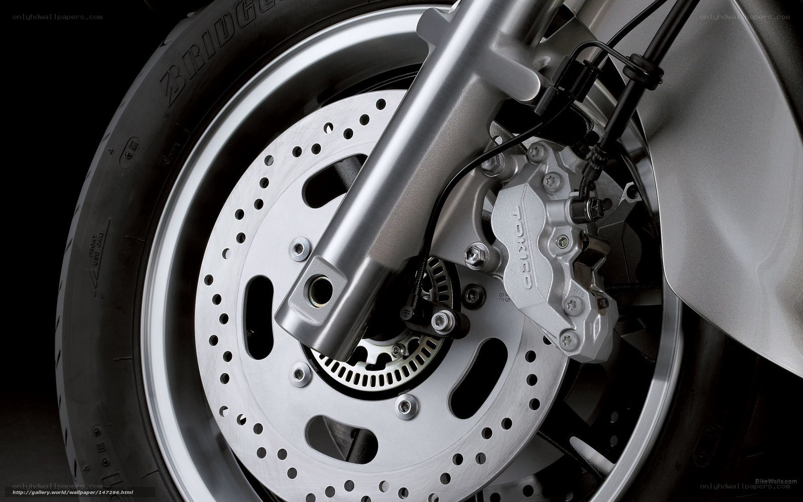 motorcycle front wheel close-up