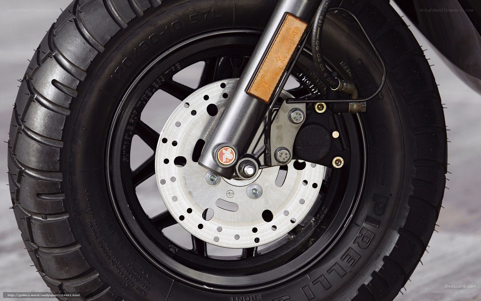 motorcycle front wheel close-up