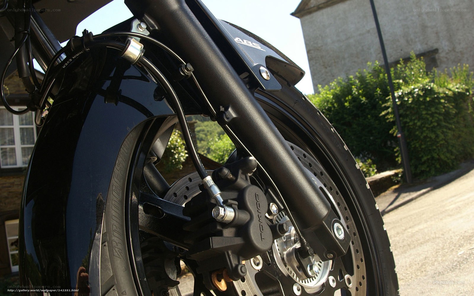 motorcycle front wheel close-up