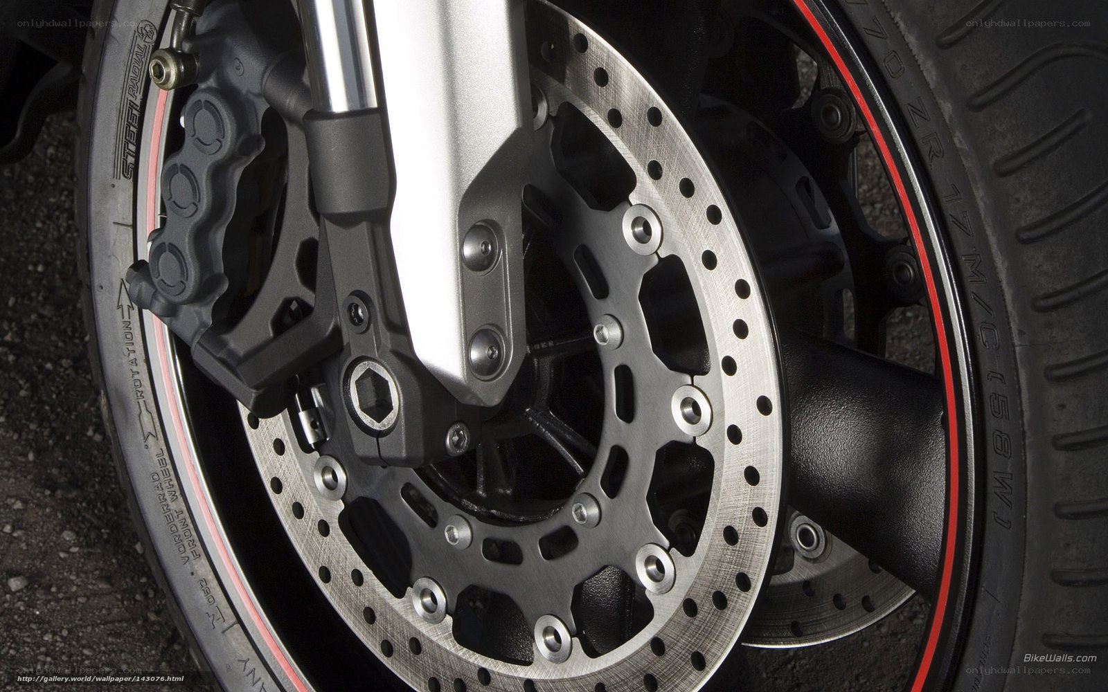 motorcycle front wheel close-up