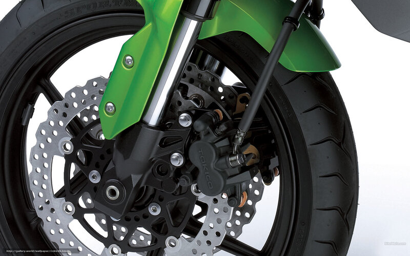 Motorcycle Front Wheel — Green, Neutral