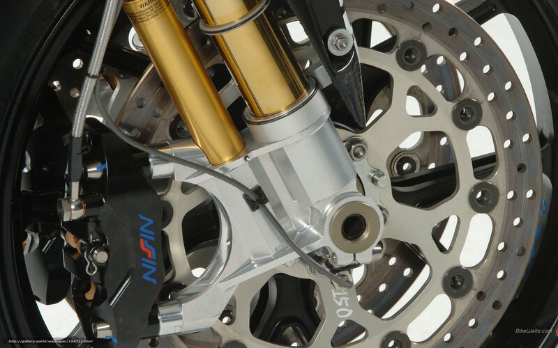 Motorcycle Front Wheel — Silver, Mechanical, Photograph, Brake Disc, Fork, Caliper