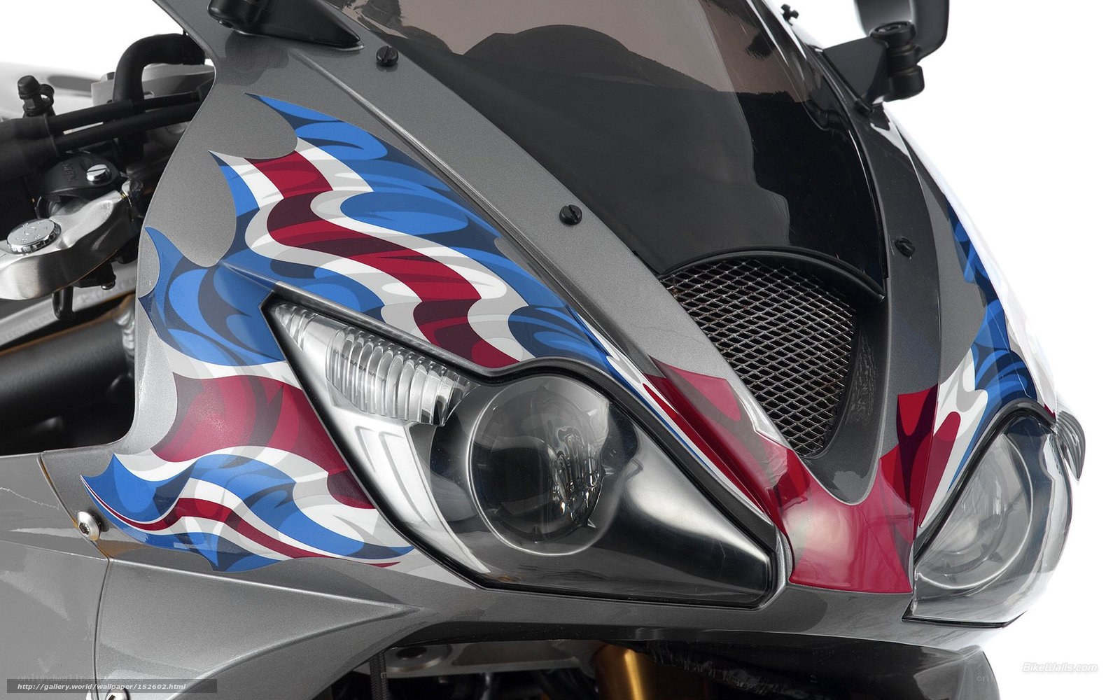 motorcycle front with flame design
