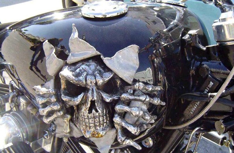 Motorcycle Fuel Tank — Black, Dark