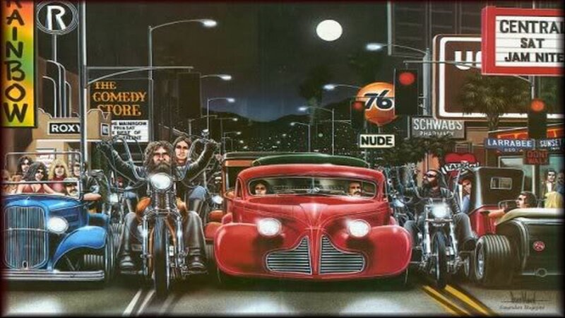 Motorcycle Gang on Street