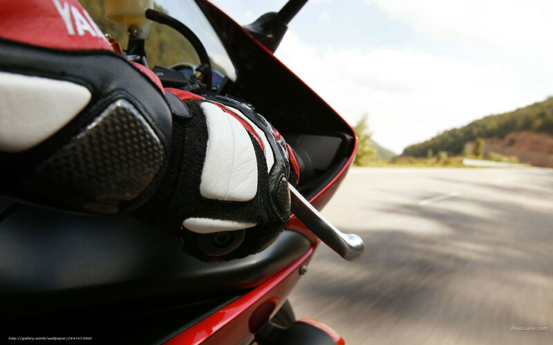 Motorcycle Glove on Handlebar