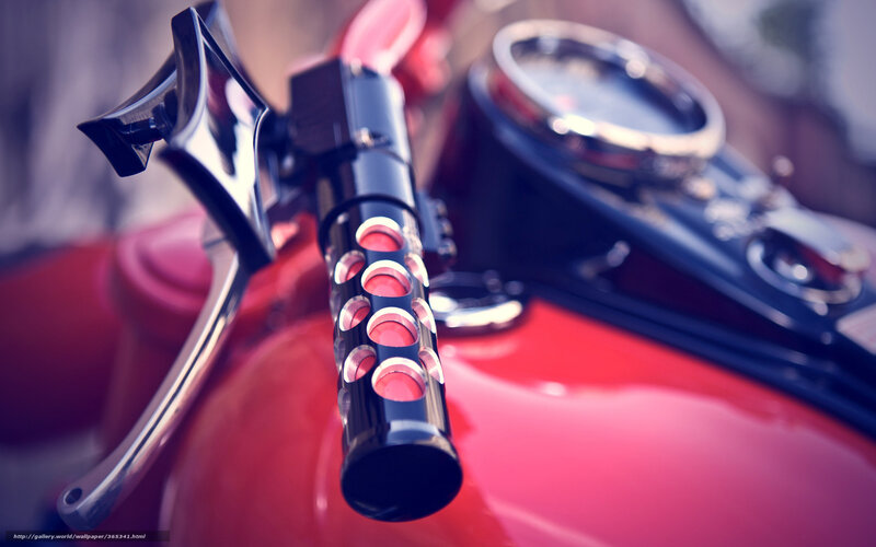 Motorcycle Handlebar — Red, Dramatic, Photograph