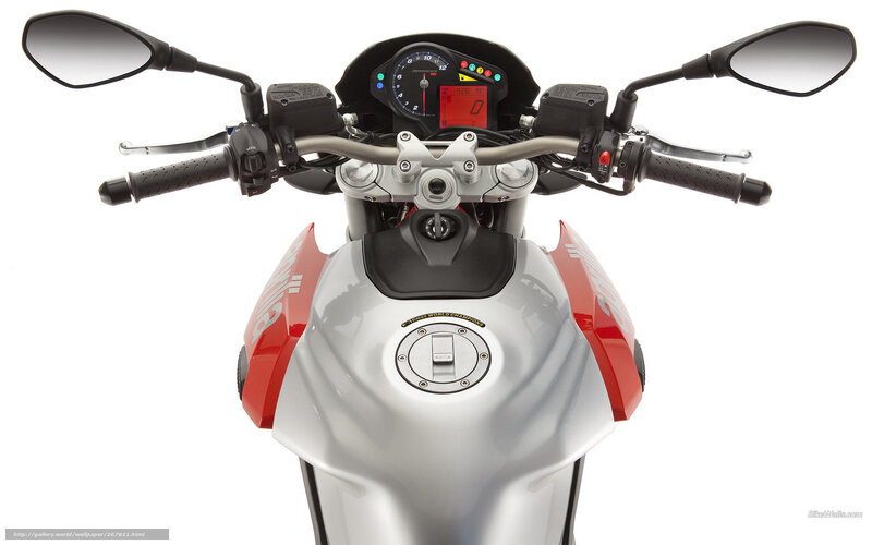 Motorcycle Handlebars and Fuel Tank — Silver