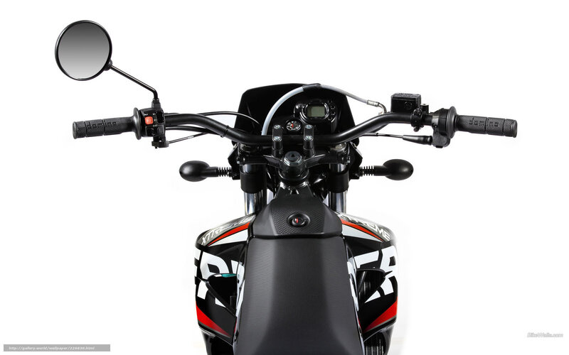 Motorcycle Handlebars — Black, Neutral, Photograph, Mirror