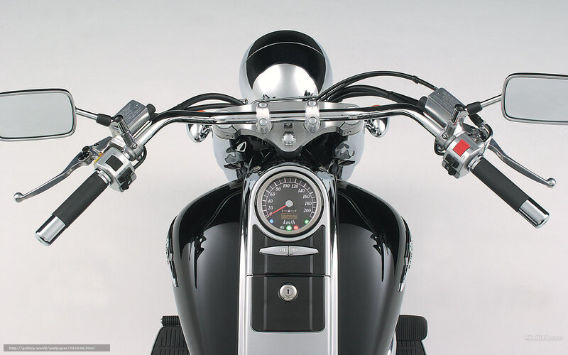 Motorcycle Handlebars — Black, Neutral, Photograph, Speedometer, Mirrors