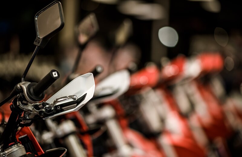 Motorcycle Handlebars — Red, Dramatic