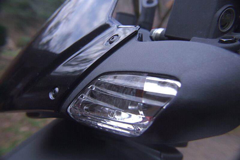 motorcycle headlight close-up