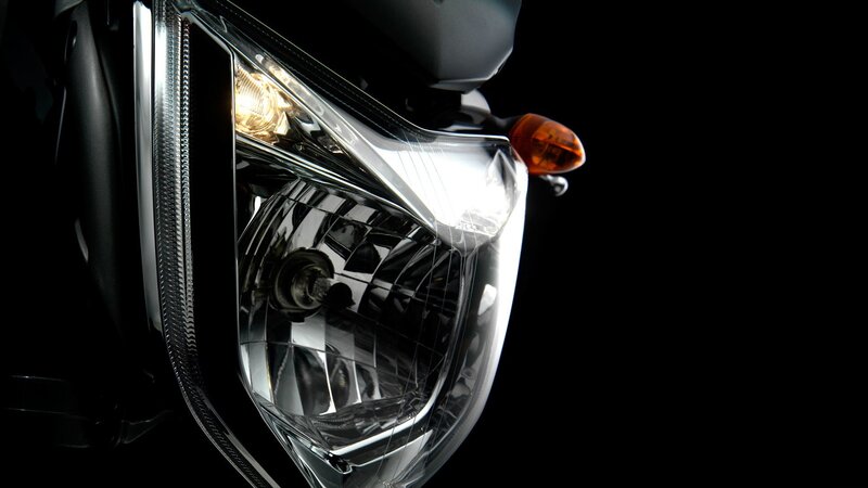 motorcycle headlight close-up
