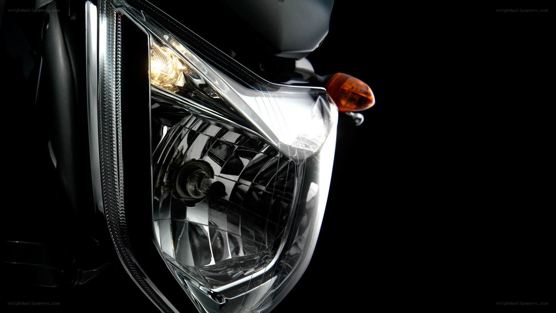 motorcycle headlight close-up