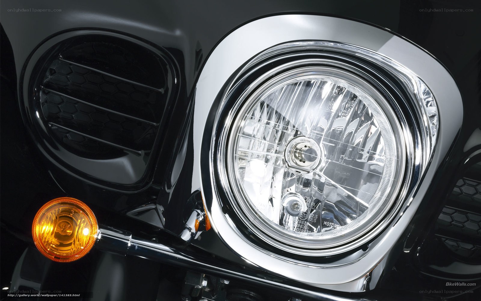 motorcycle headlight close-up