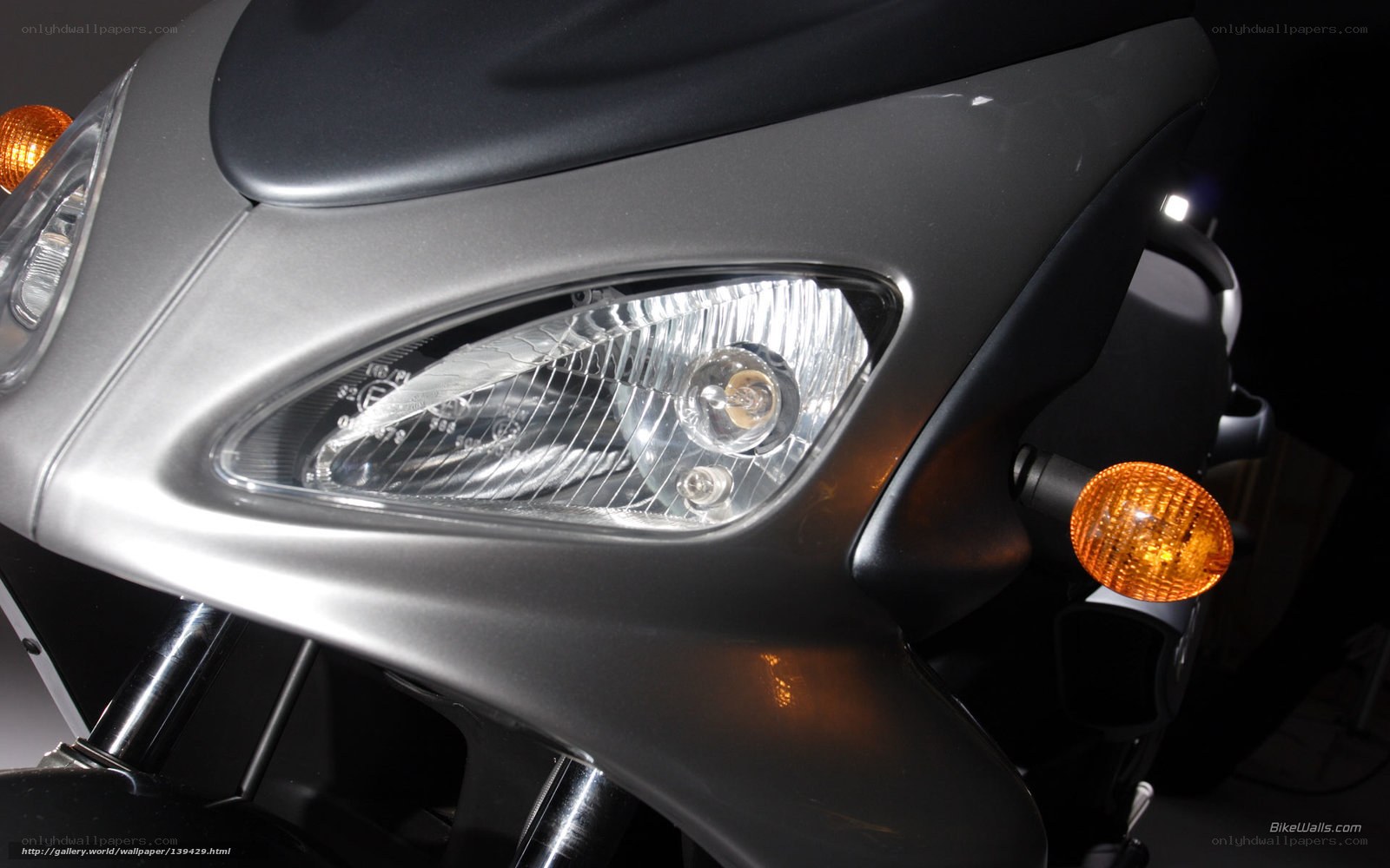 motorcycle headlight close-up