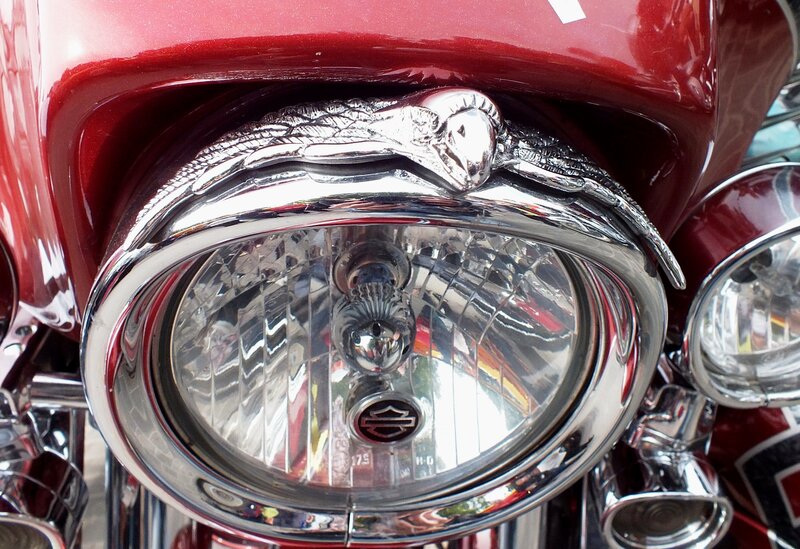 Motorcycle Headlight — Red