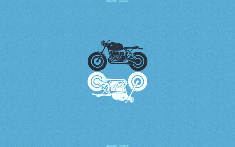 Motorcycle Illustration — Blue