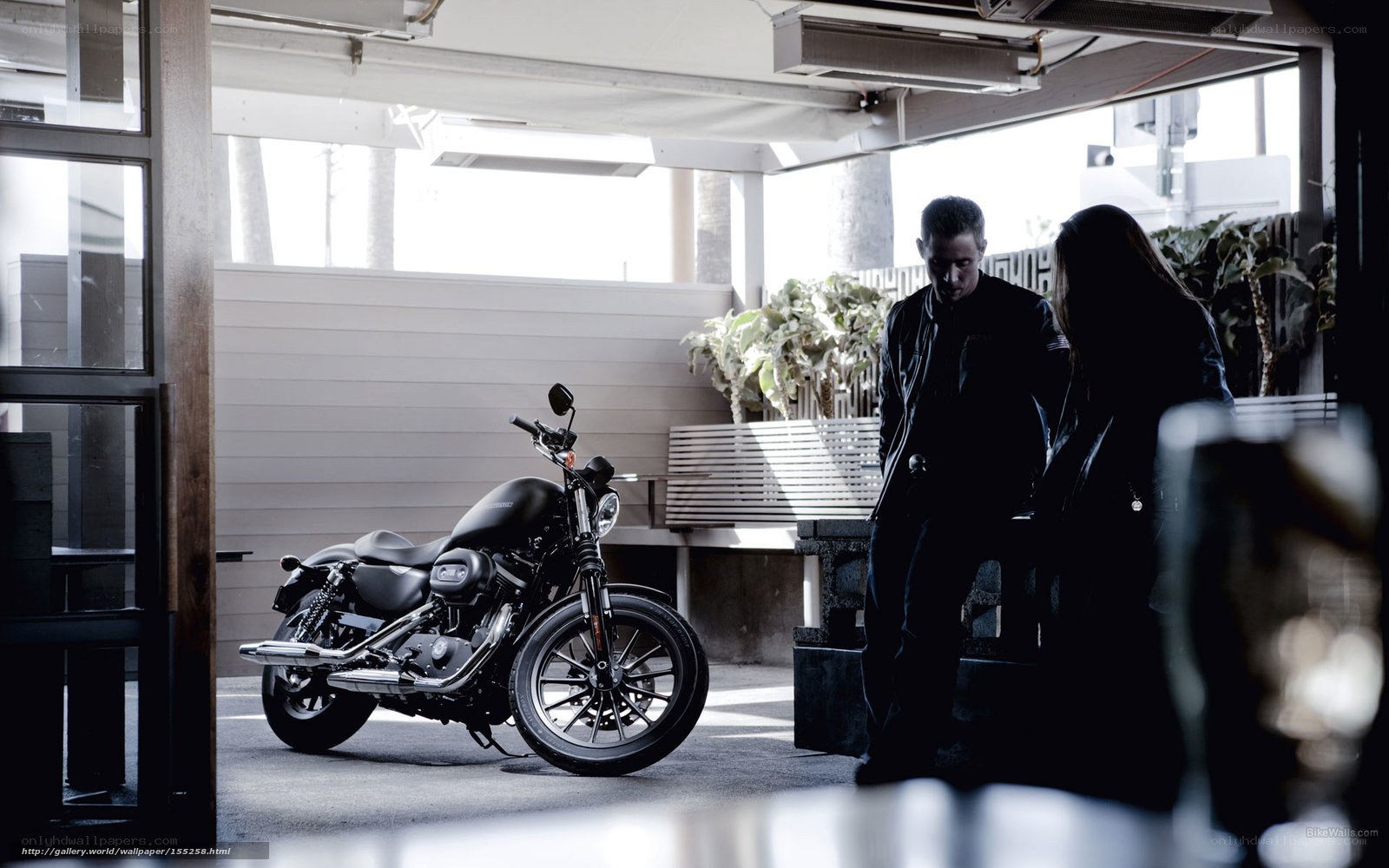 Motorcycle in a modern garage
