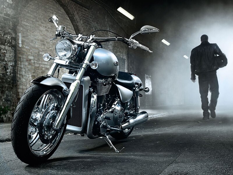 motorcycle in a smoky tunnel