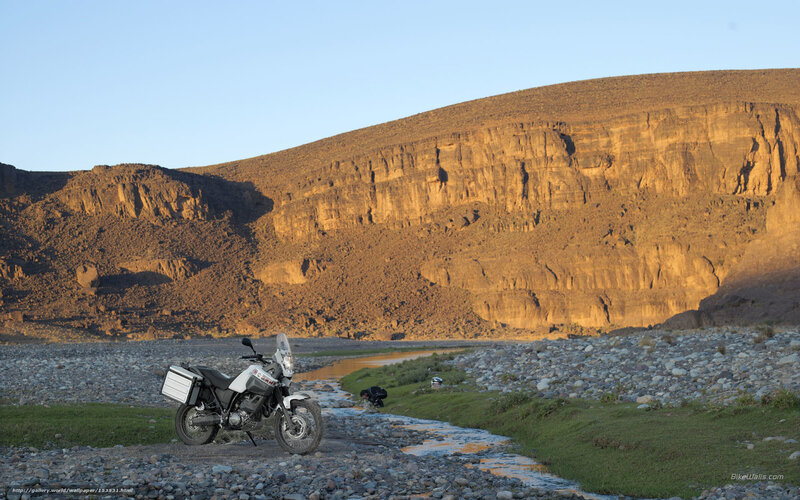 Motorcycle in Canyon — Brown