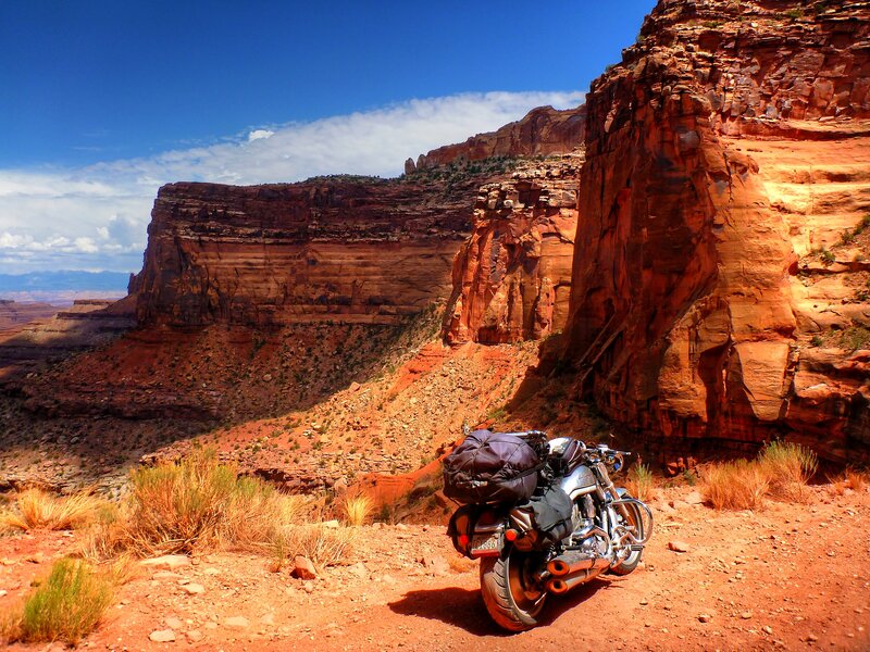 Motorcycle in Canyon