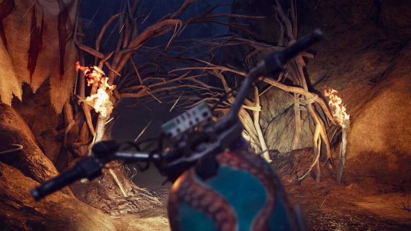Motorcycle in Cave