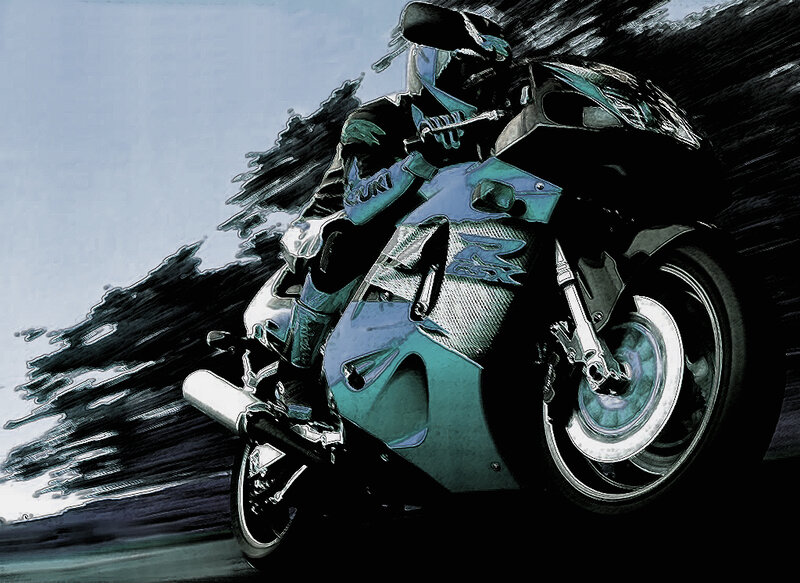 motorcycle in motion