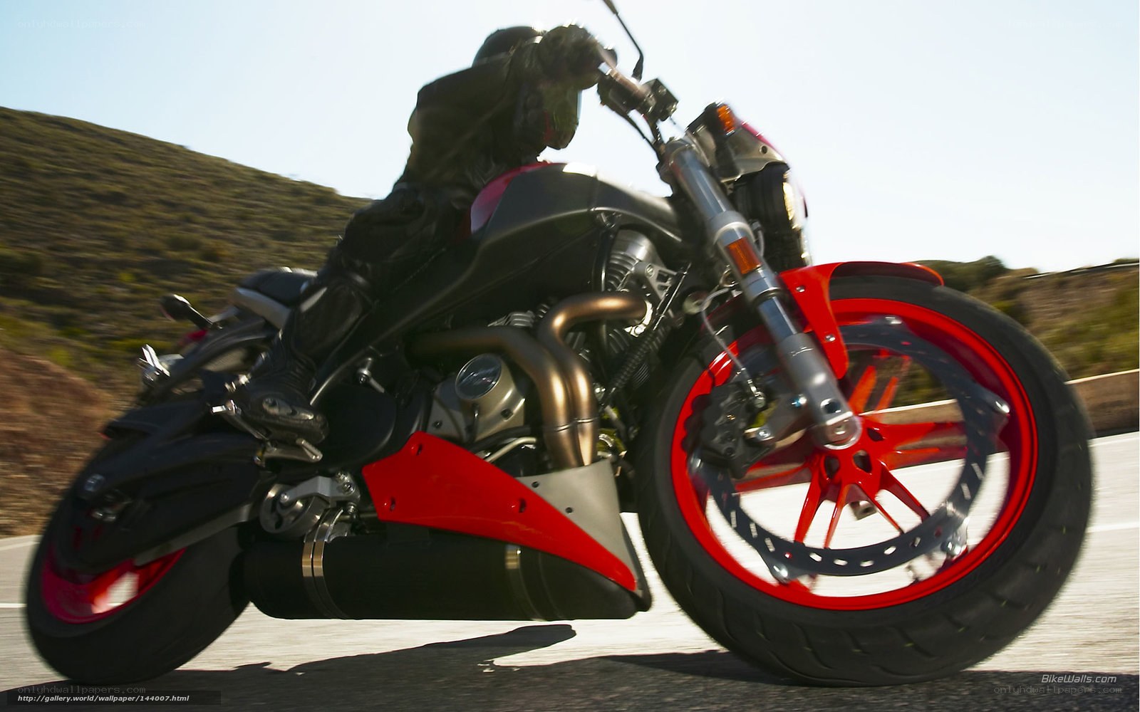 motorcycle in motion on road
