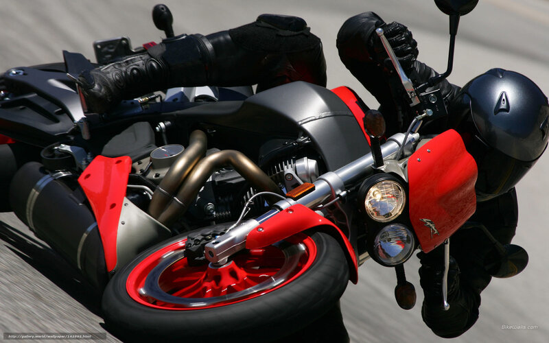 Motorcycle in Motion — Red