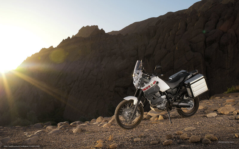 motorcycle in rocky landscape