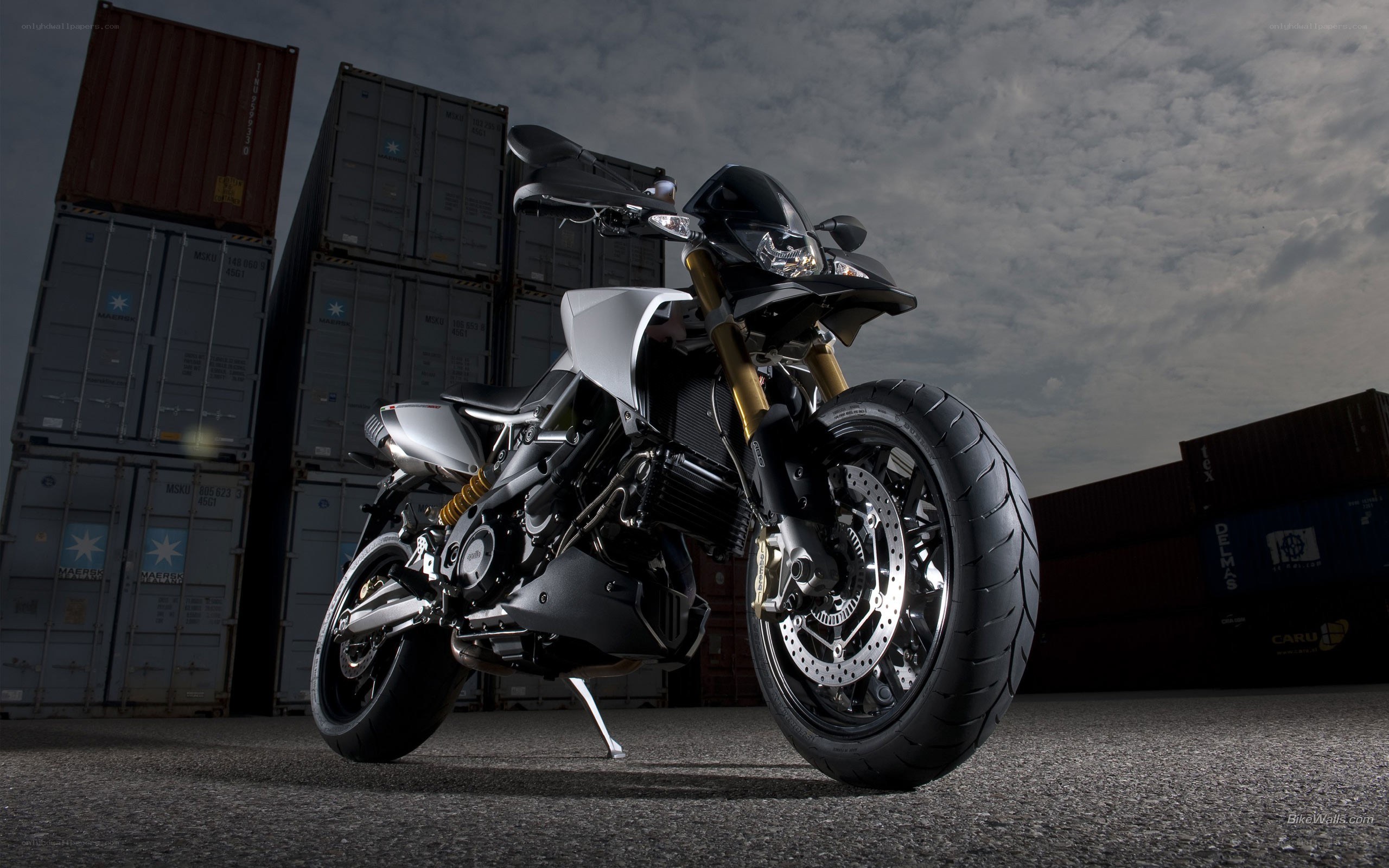 motorcycle in shipping yard