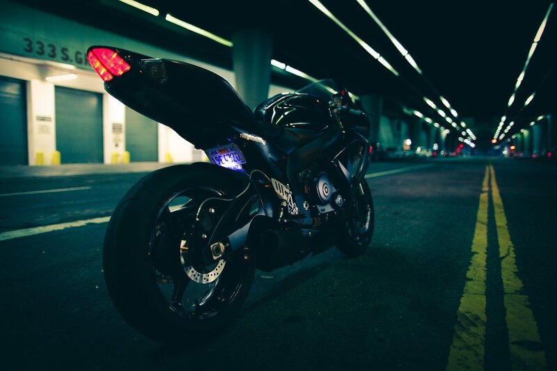 motorcycle in underground parking