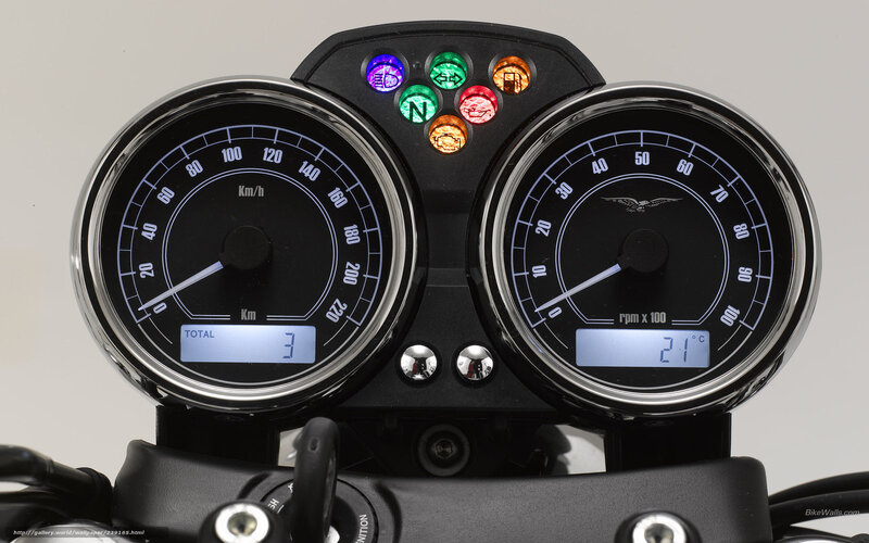 Motorcycle Instrument Cluster — Black, Neutral, Photograph, Speedometer, Tachometer