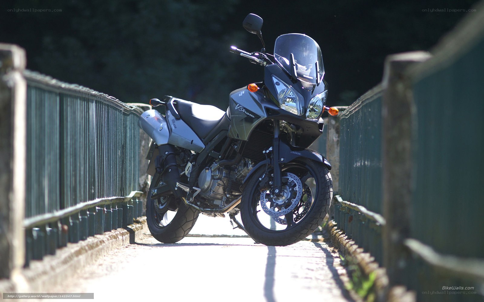 motorcycle on a bridge