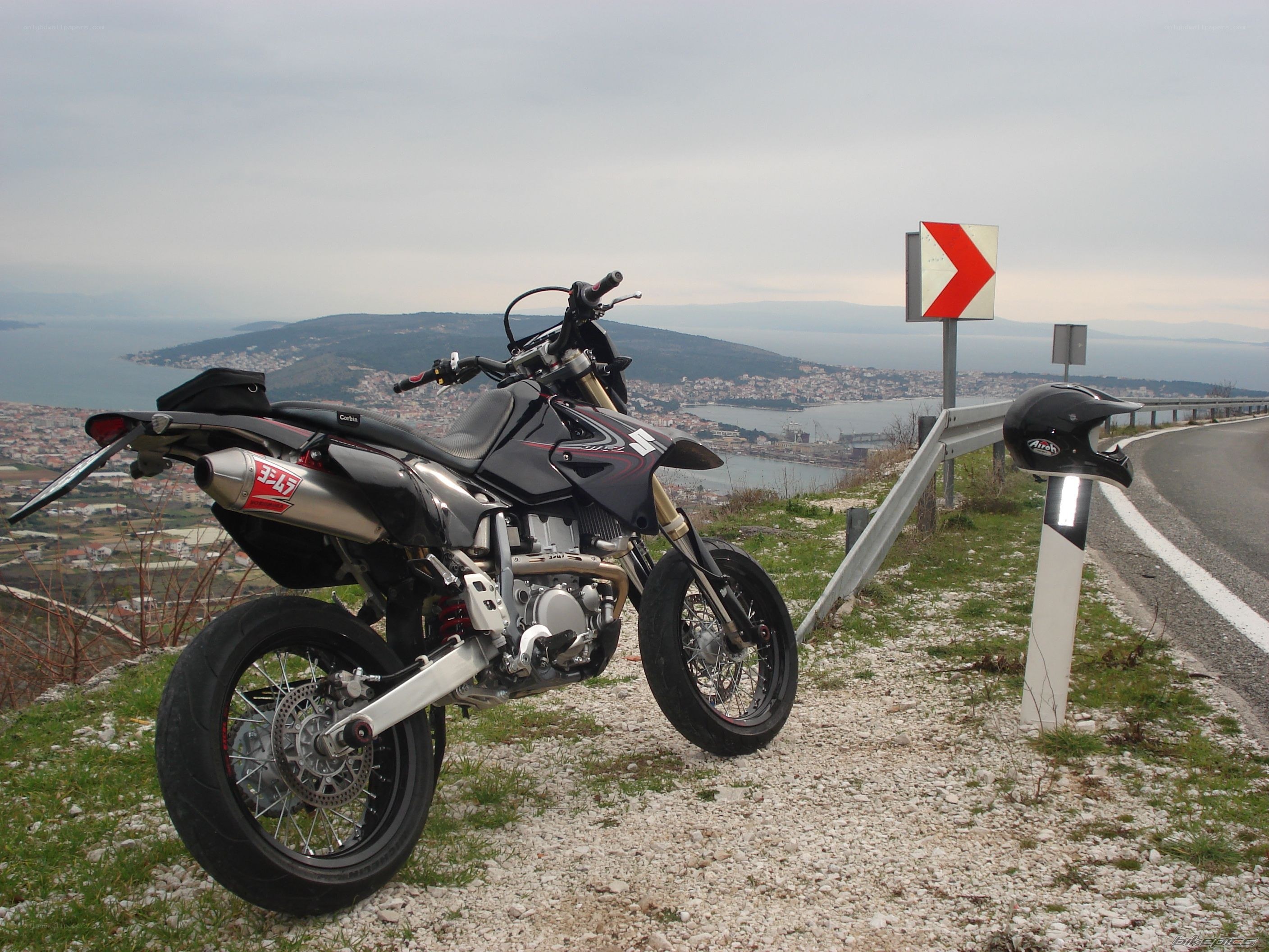 Motorcycle on a coastal road
