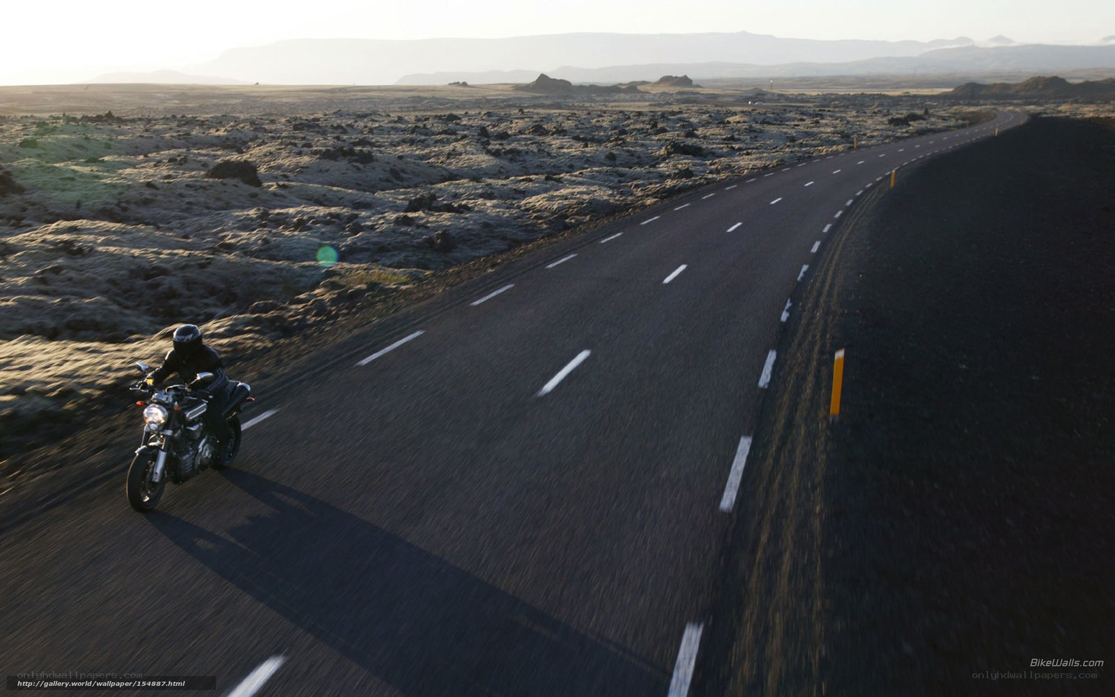 Motorcycle on a desert road