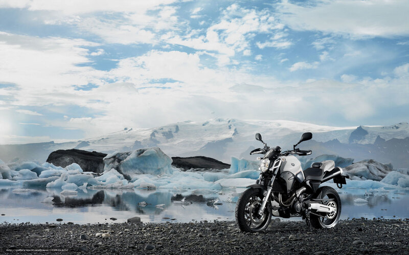 Motorcycle on a glacier