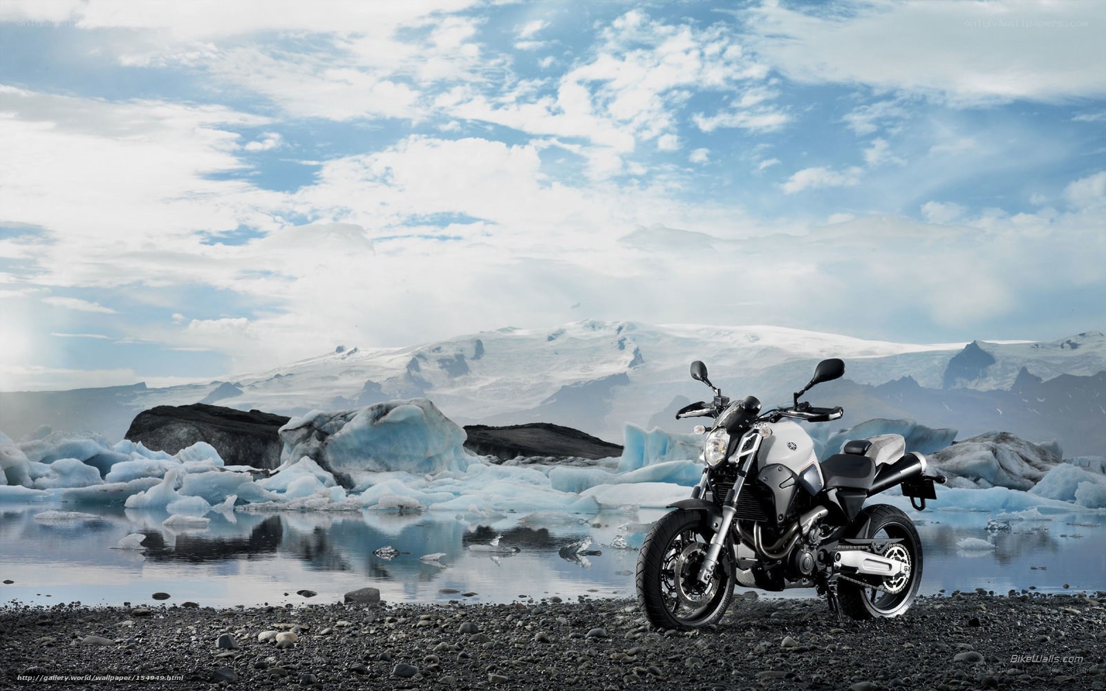 Motorcycle on a glacier