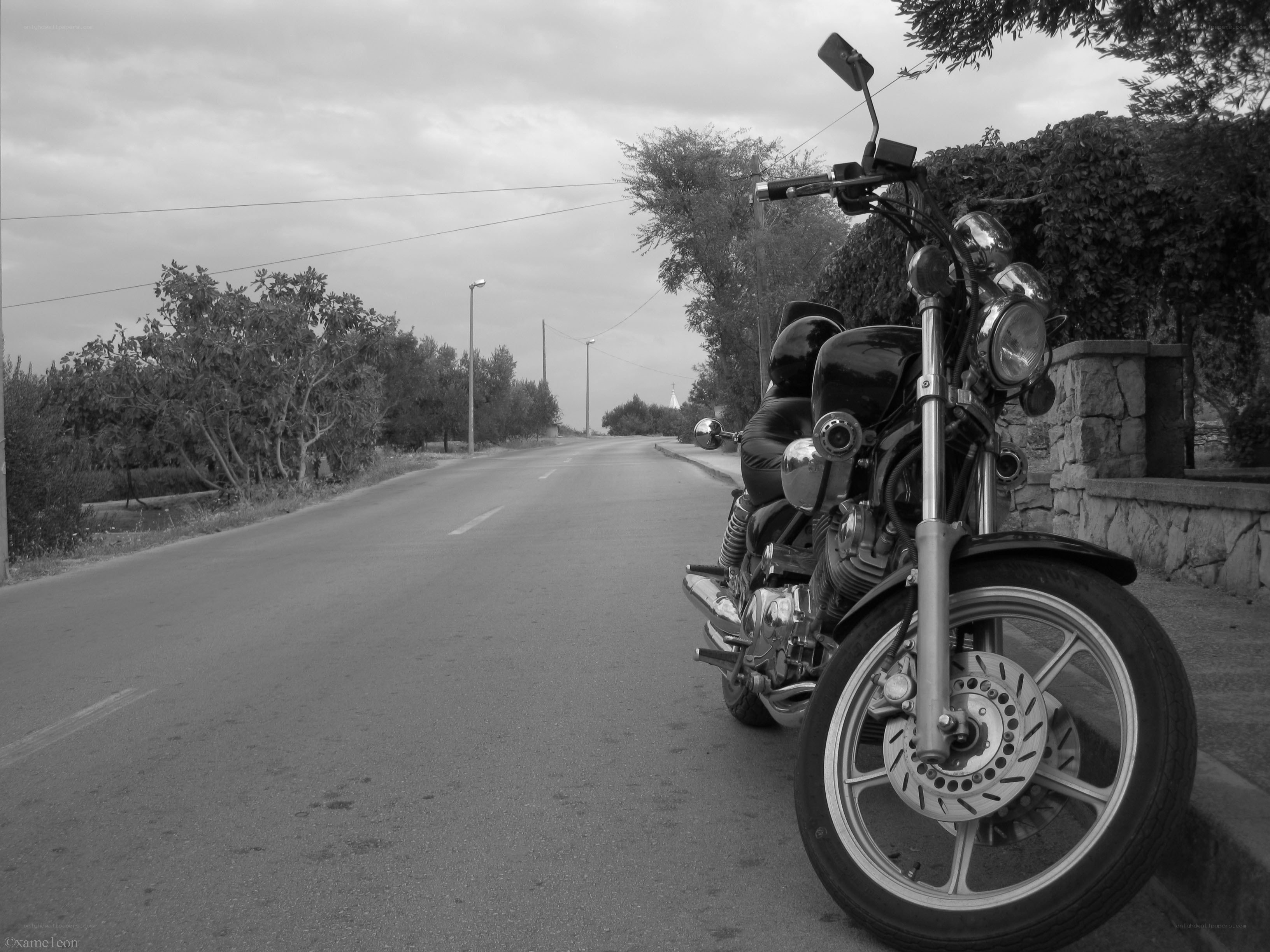 motorcycle on a quiet road