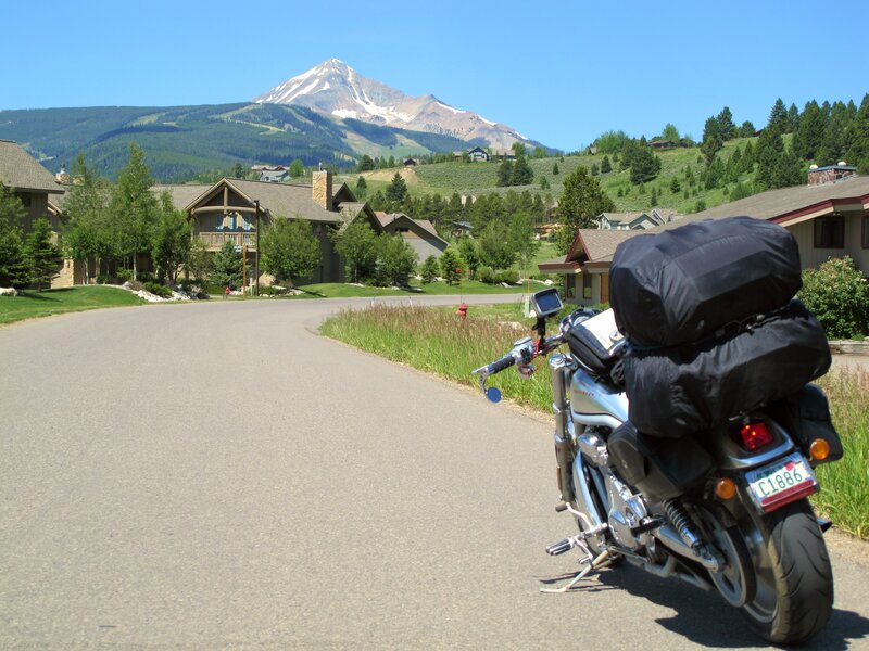 Motorcycle on a Road — Gray