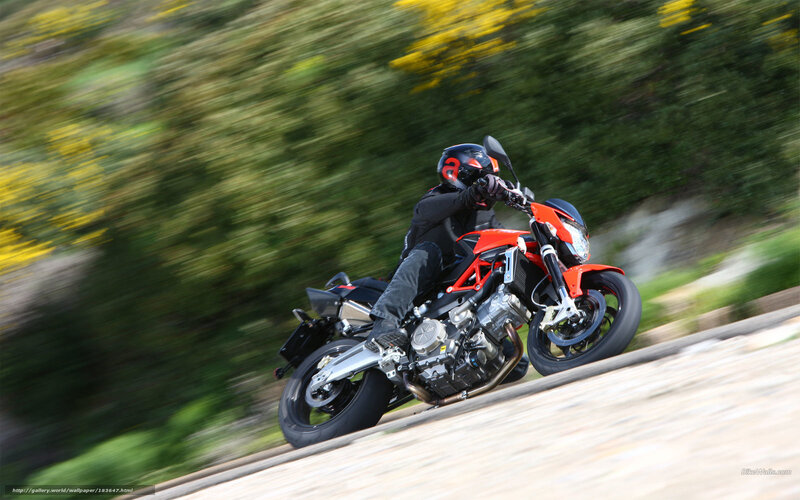 Motorcycle on a Road — Red